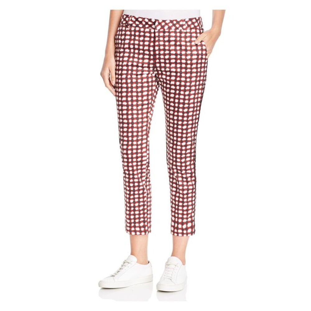 MKT STUDIO Womens Maroon Zippered Hook And Bar Closure Cropped Pants 38 Waist